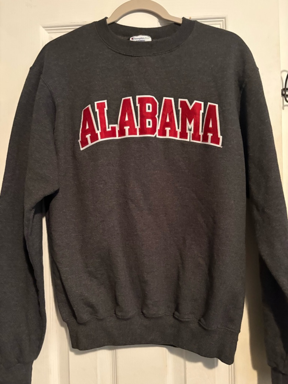 Champion Dark Gray Crewneck with Red Alabama Applique